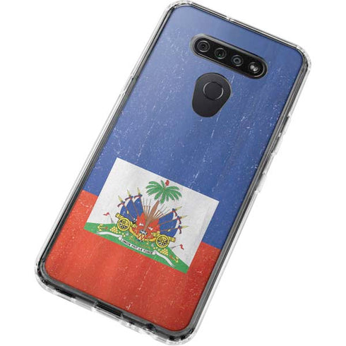 Haiti Flag Distressed LG K51/Q51 Clear Case